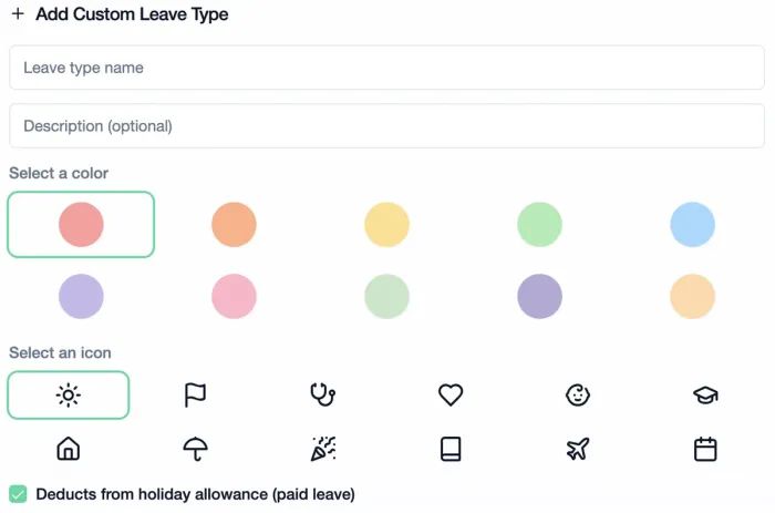 Create Custom Leave Types